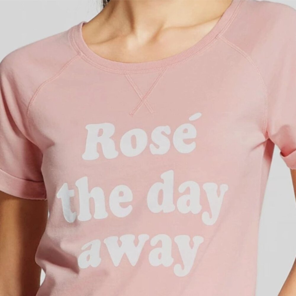 Graphic T Shirt "Rose the day away" Wine Theme Sunday Brunch